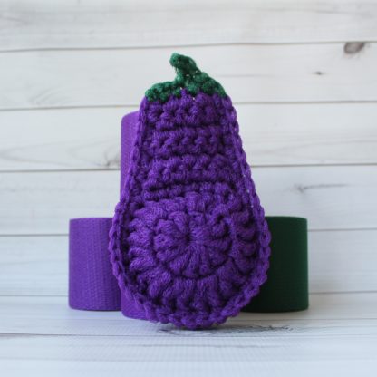 la capitaine crochete diy crochet kit scrubbie scrubber scrubby scouring pad eggplant purple