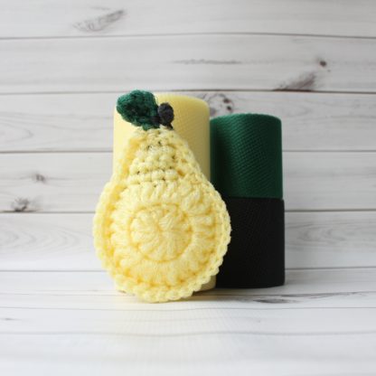 la capitaine crochete diy crochet kit scrubbie scrubber scrubby scouring pad pear yellow butter