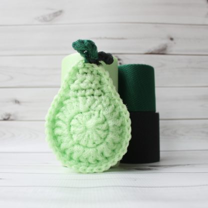 la capitaine crochete diy crochet kit scrubbie scrubber scrubby scouring pad pear green mint
